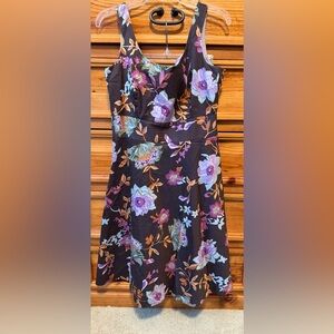 Vintage Donna Ricco Floral Midi Dress Size 12